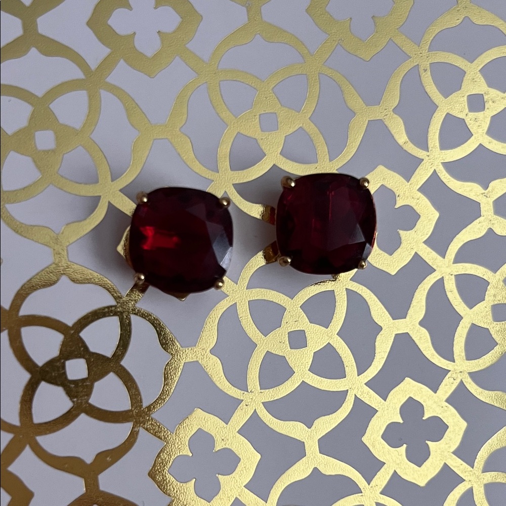 Elegant Red Stud Earrings with backs